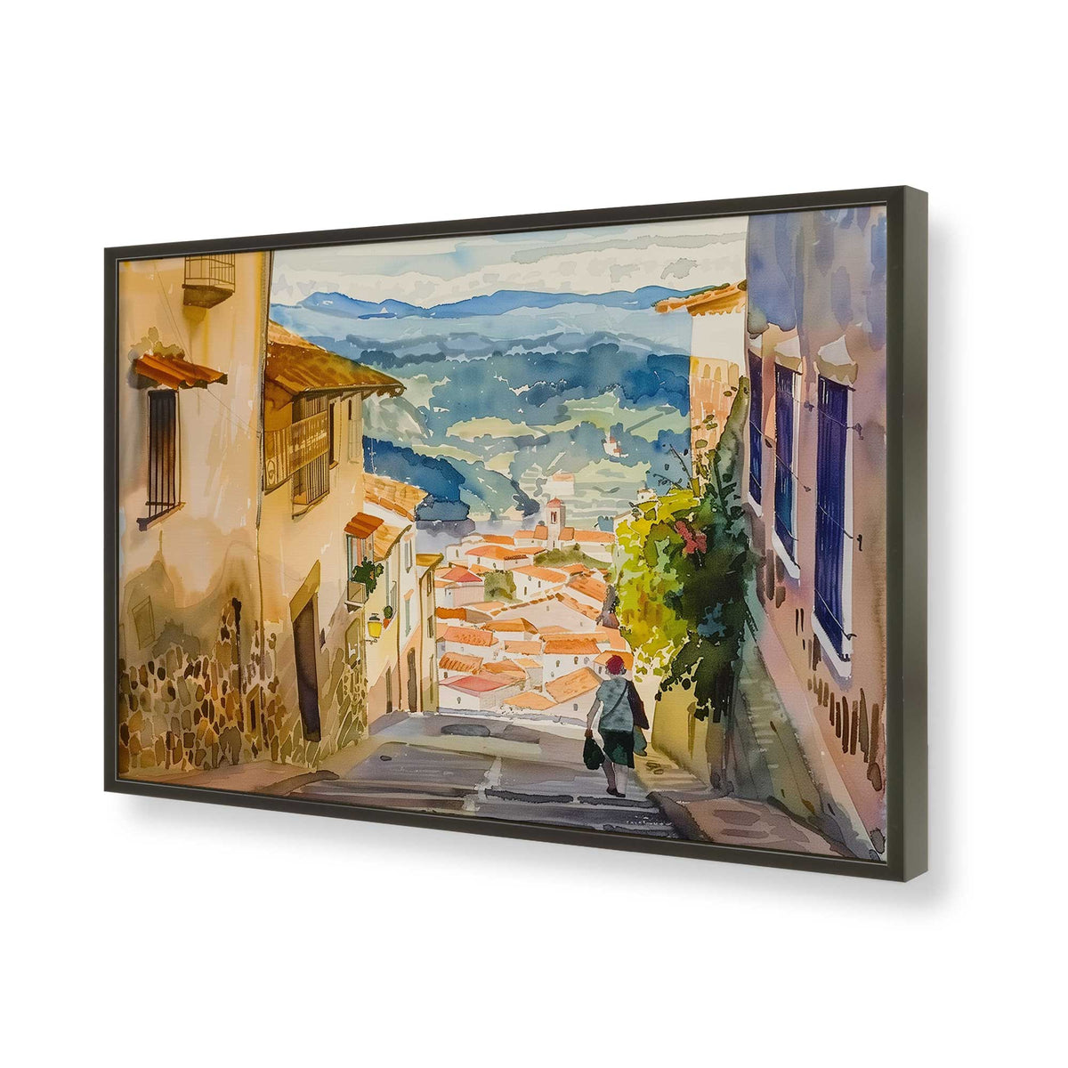 [Color:Satin Black], Picture of art in a Polished Chrome frame of the corner