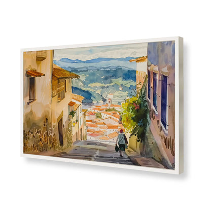[Color:Opaque White], Picture of art in a Polished Chrome frame of the corner