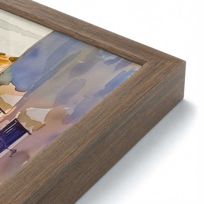 [Color:Walnut], Picture of art in a Polished Chrome frame at an angle