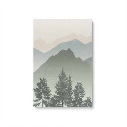 Jade Mountain Peaks, Set of 3 on Canvas