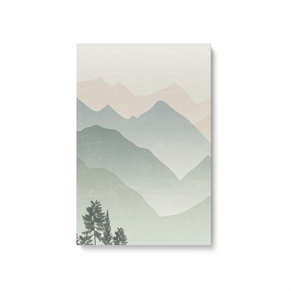 Jade Mountain Peaks, Set of 3 on Canvas