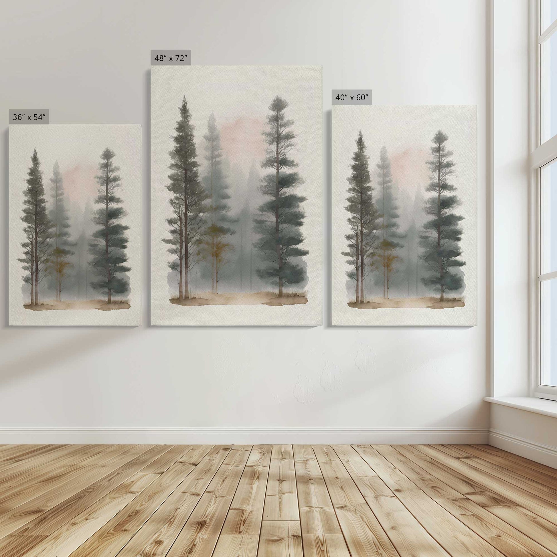 [Color:Stretched Canvas], Image showing the size comparisons