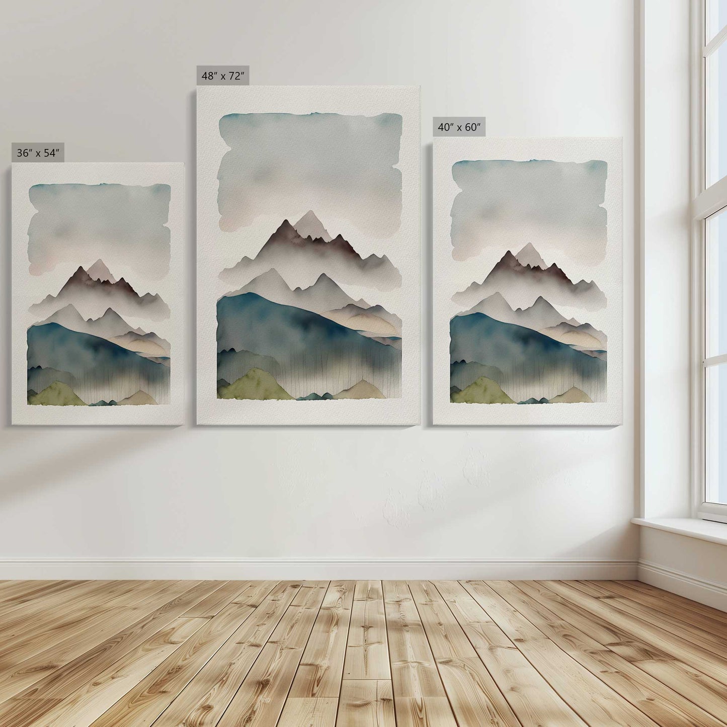 [Color:Stretched Canvas], Image showing the size comparisons