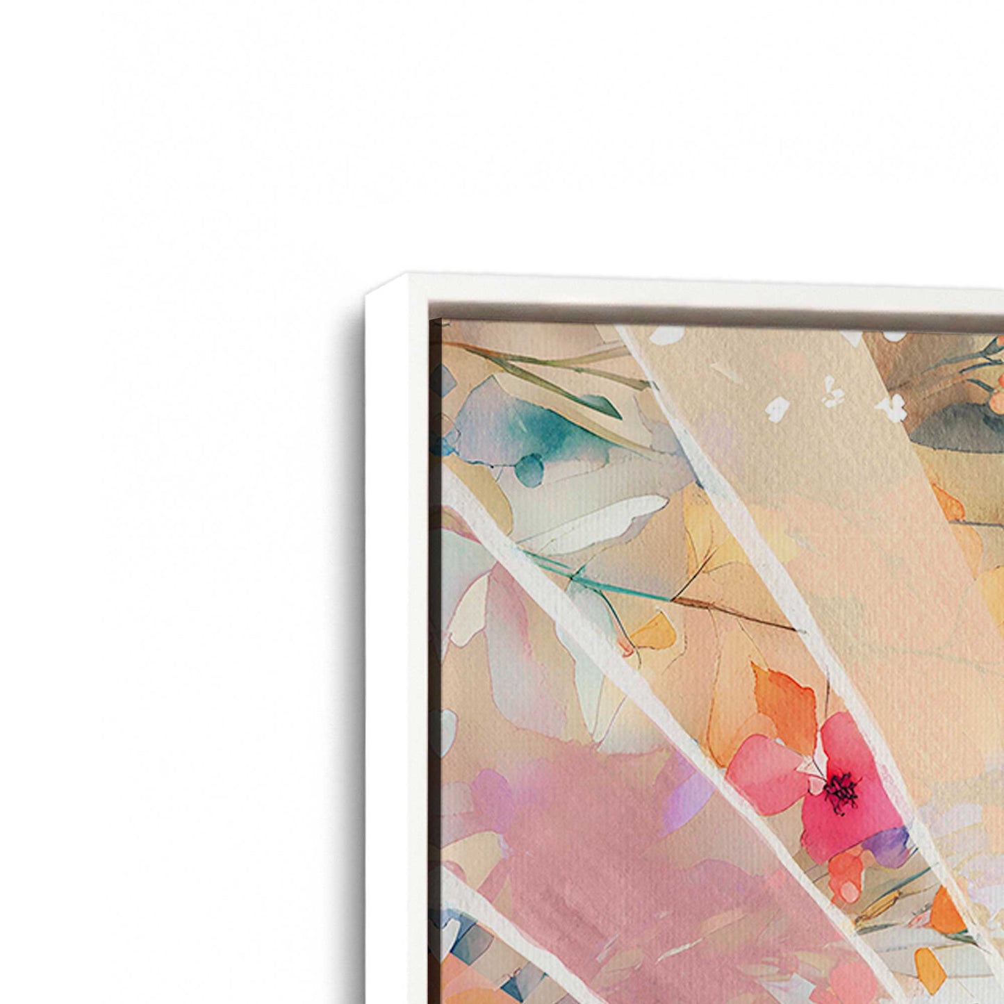 [Color:Opaque White], Picture of art in a White frame at an angle