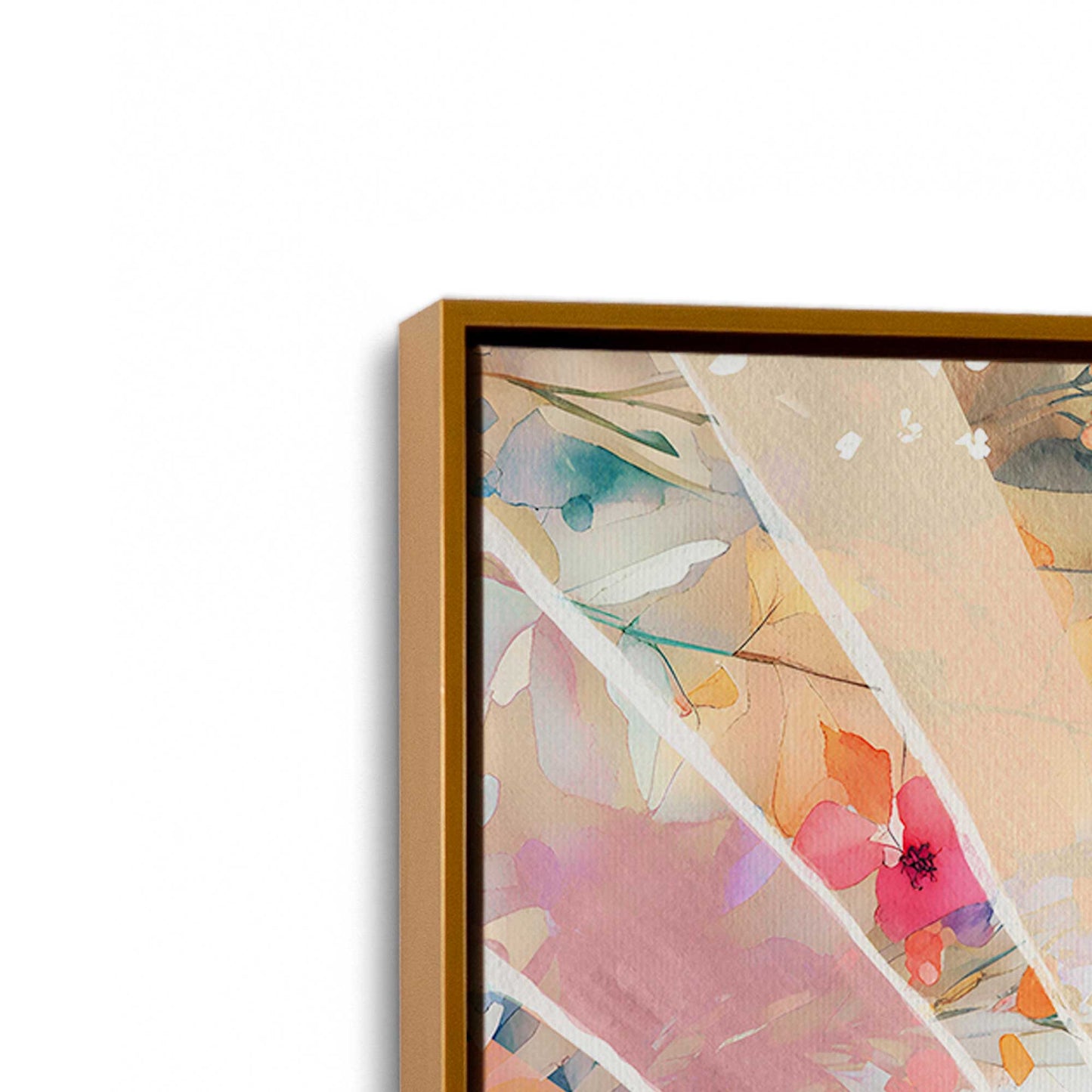 [Color:Polished Gold], Picture of art in a Polished Gold frame at an angle