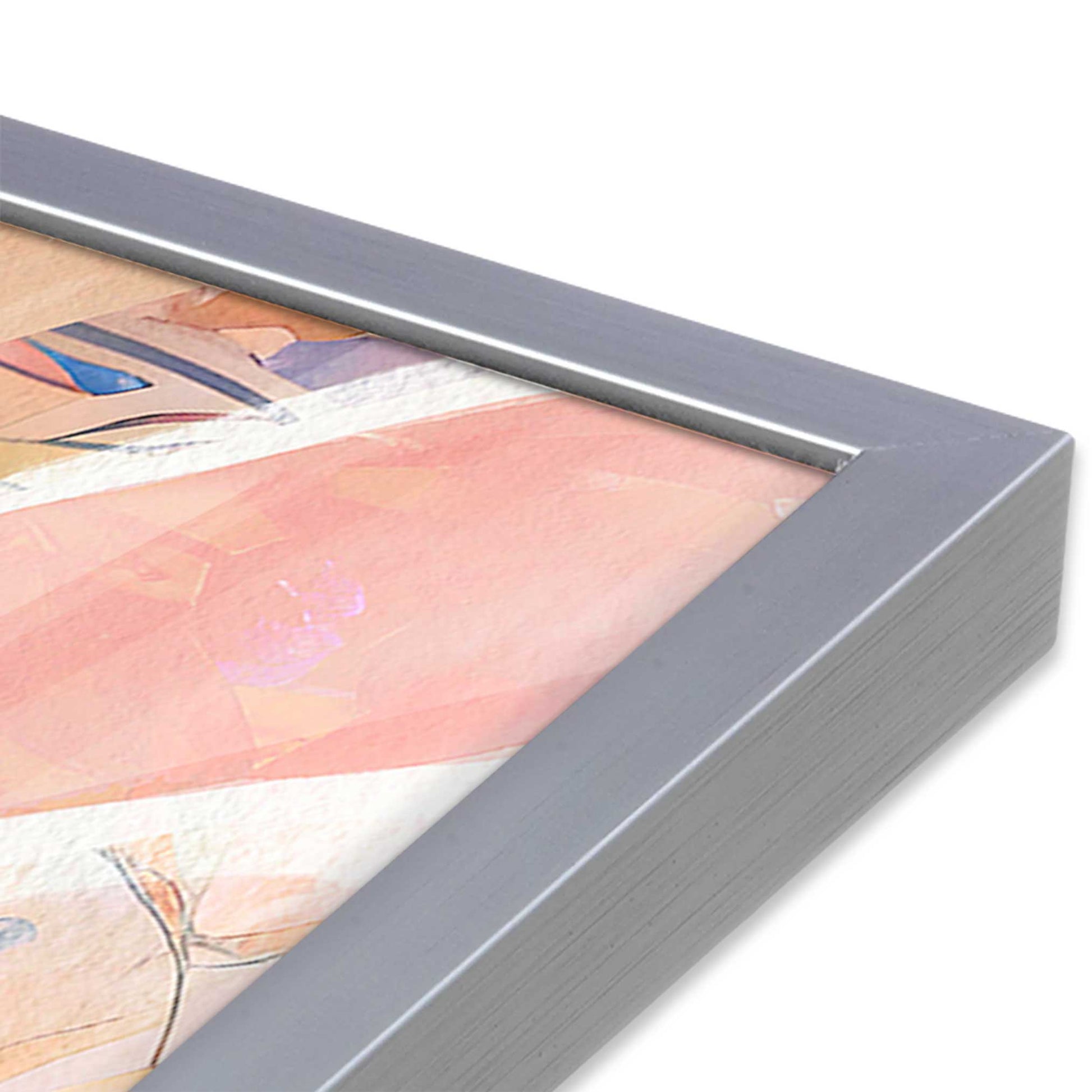 [Color:Polished Chrome], Picture of art in a Polished Chrome frame at an angle