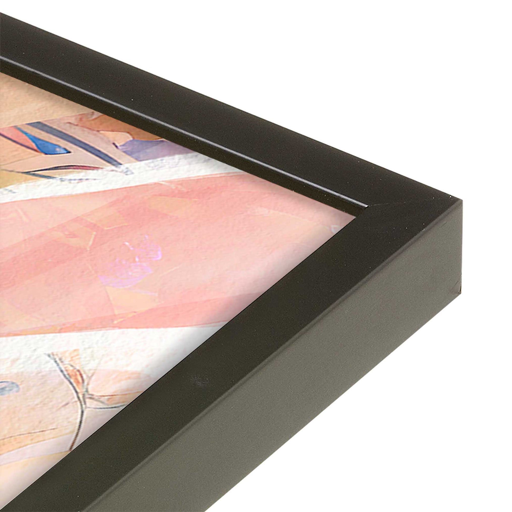 [Color:Satin Black], Picture of art in a Satin Black frame at an angle