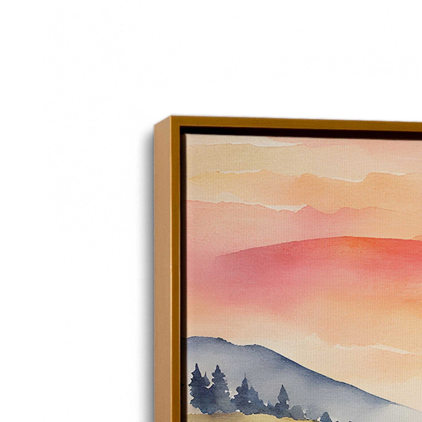 [Color:Polished Gold], Picture of art in a Polished Gold frame at an angle