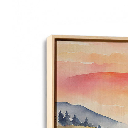 [Color:American Maple], Picture of art in a American Maple frame at an angle