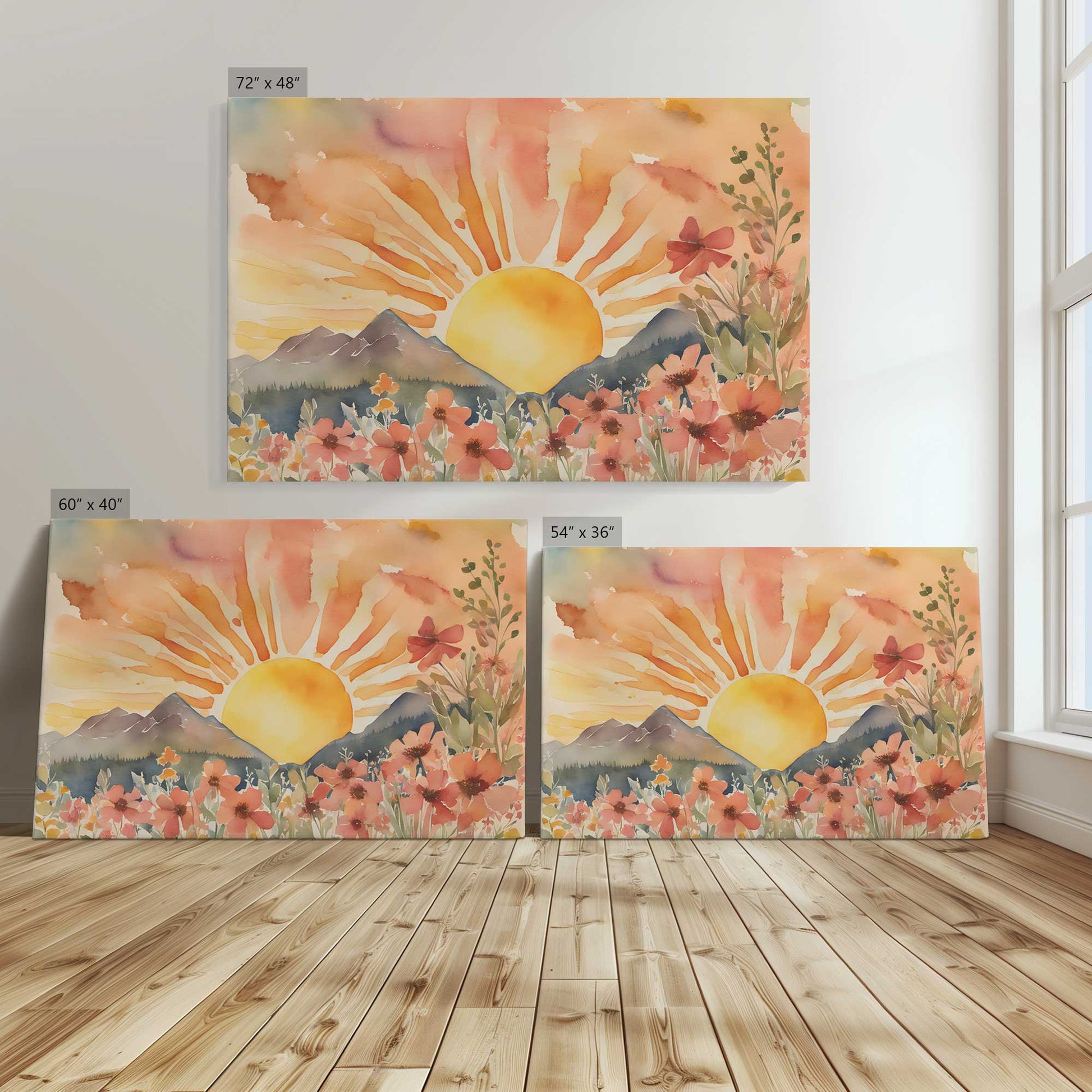 [Color:Stretched Canvas], Image showing the size comparisons