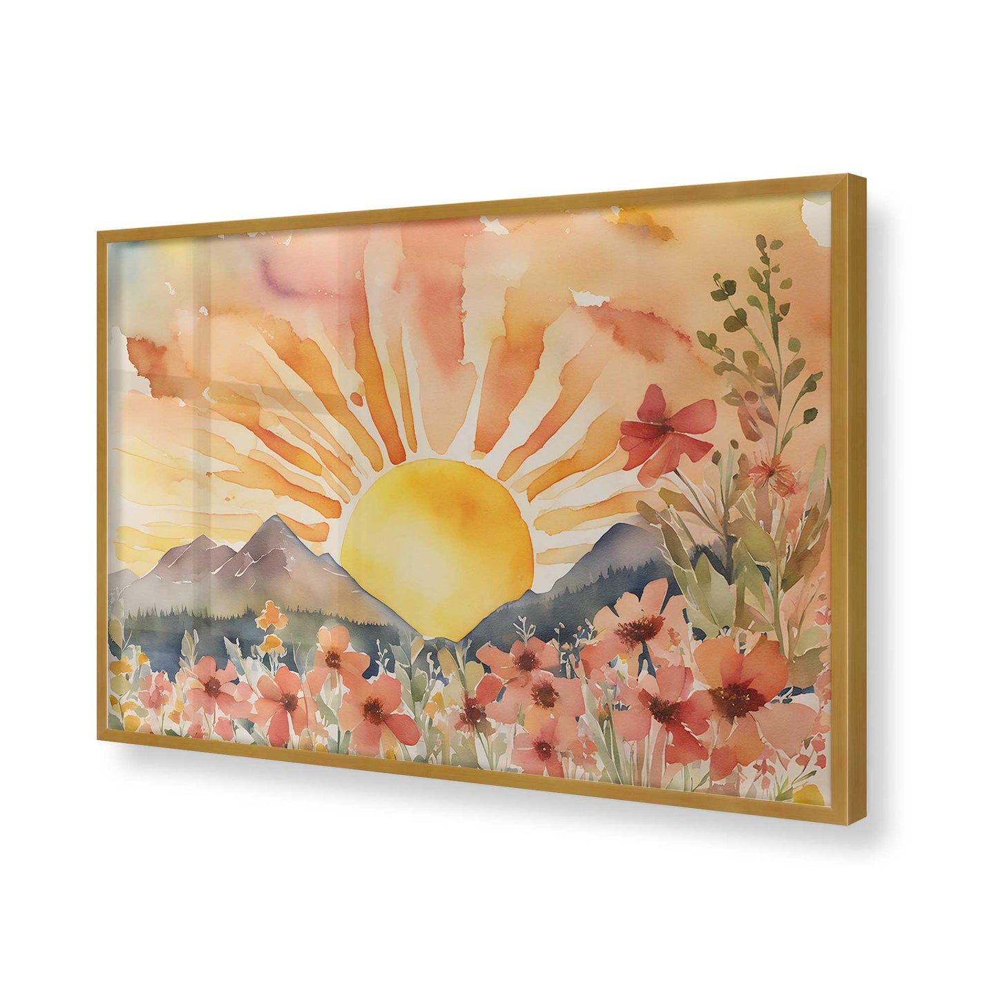 [Color:Polished Gold], Picture of art in a Polished Gold frame of the corner