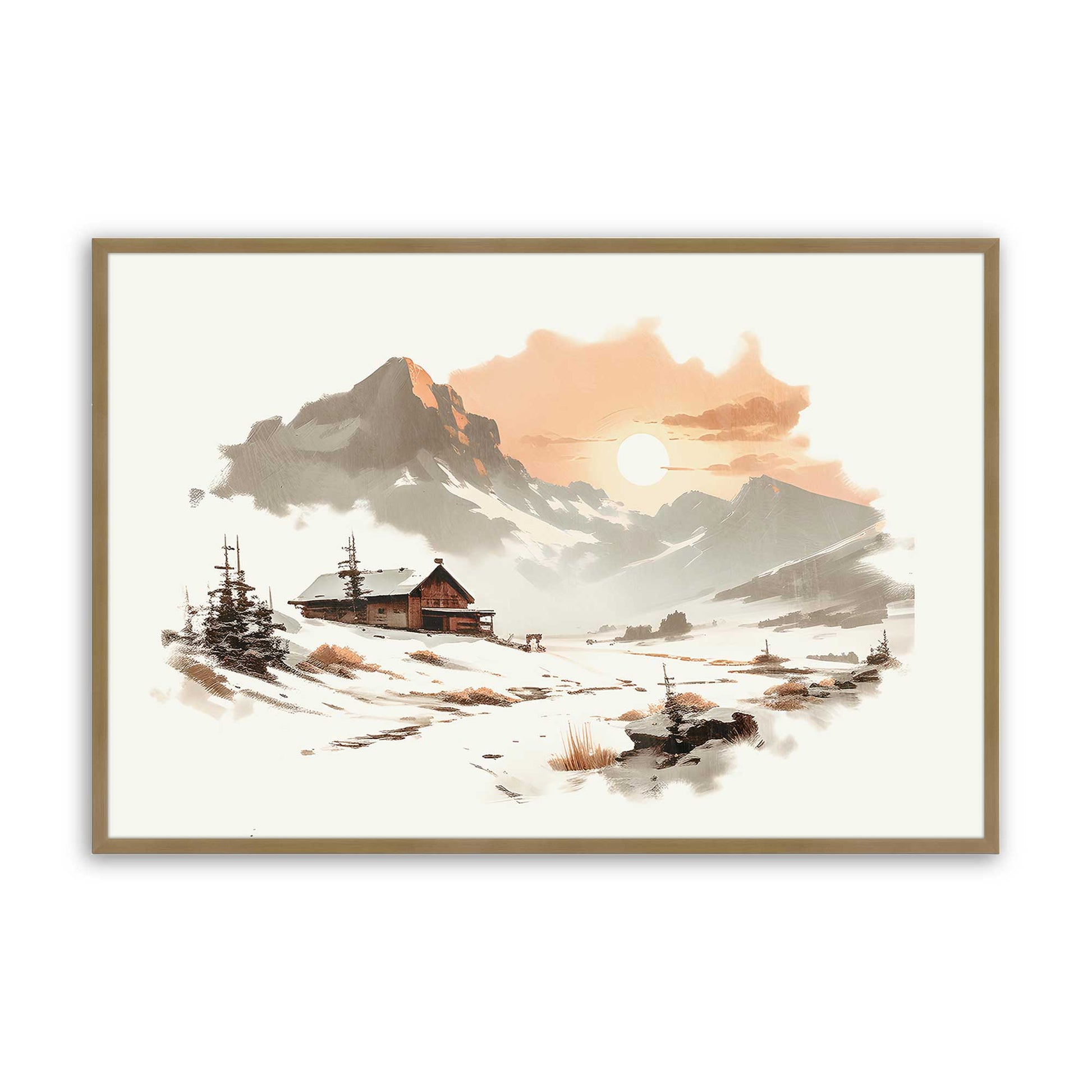 [Color:Brushed Gold], Picture of art in a Brushed Gold frame