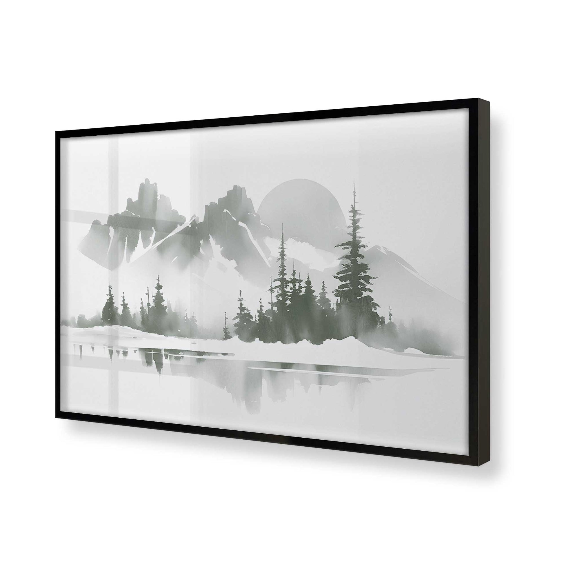 [Color:Satin Black], Picture of art in a Satin Black frame of the corner