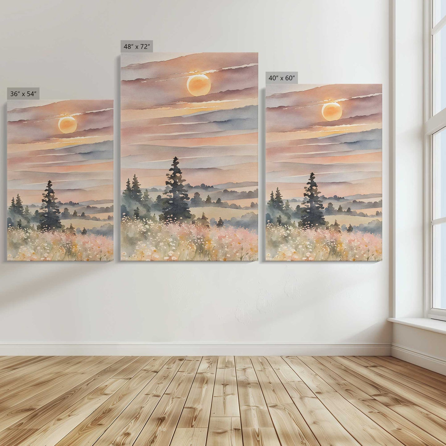 [Color:Stretched Canvas], Image showing the size comparisons