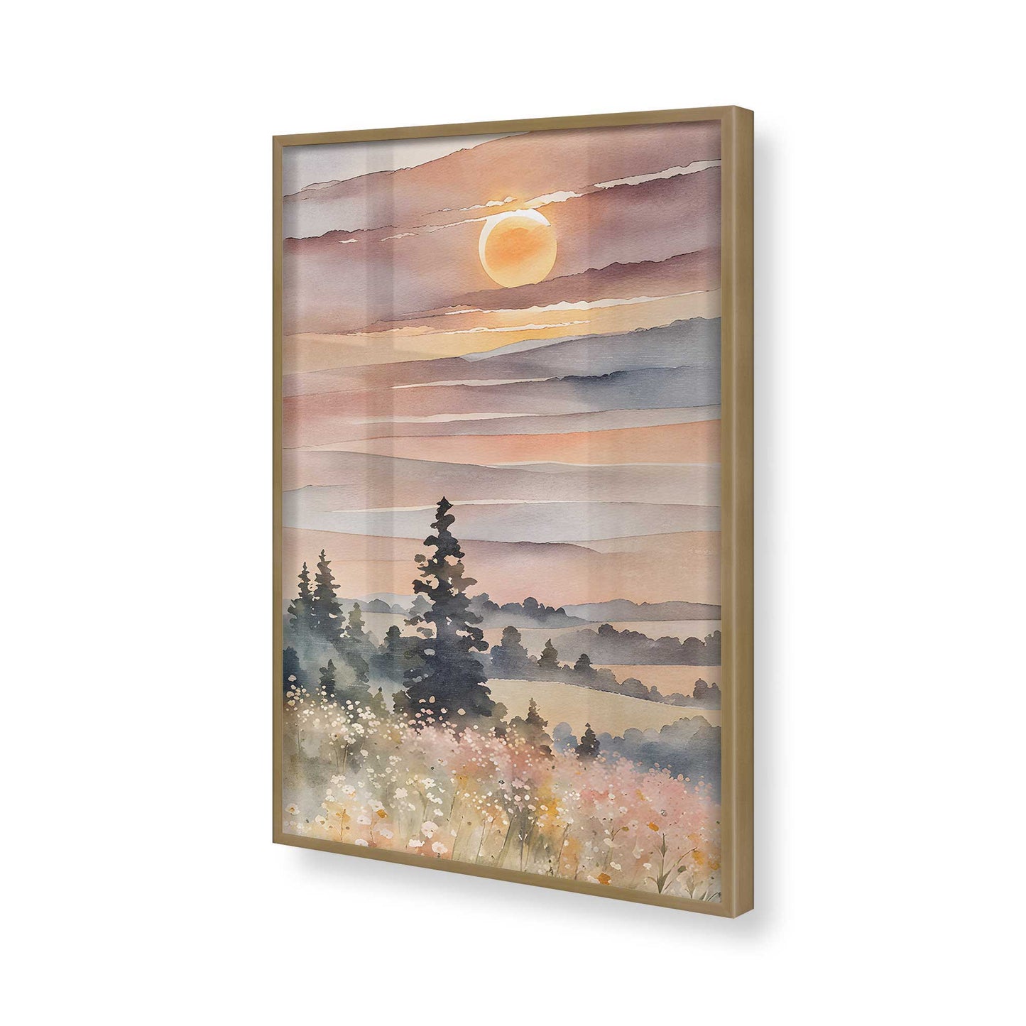 [Color:Brushed Gold], Picture of art in a Brushed Gold frame of the corner