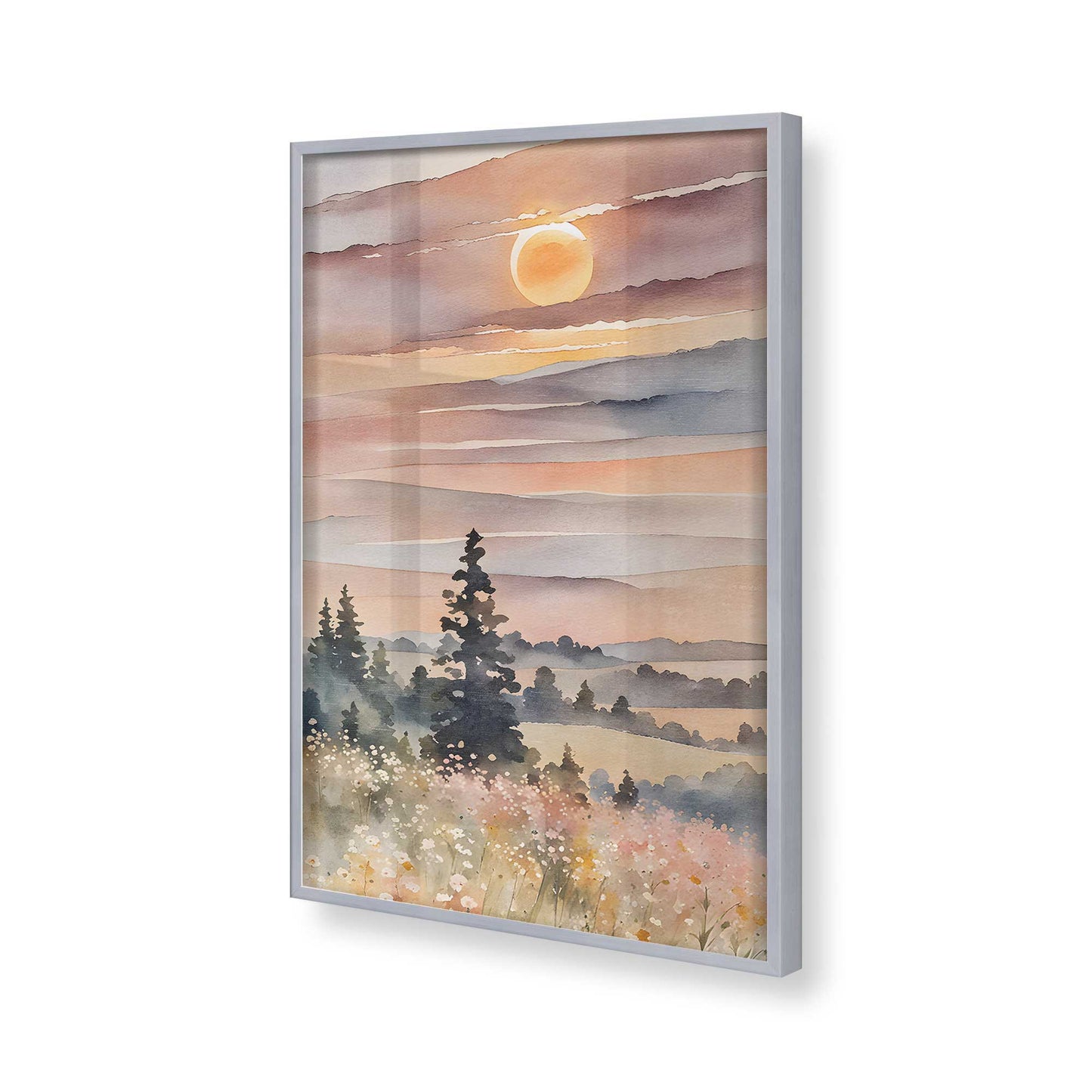 [Color:Polished Chrome], Picture of art in a Polished Chrome frame of the corner