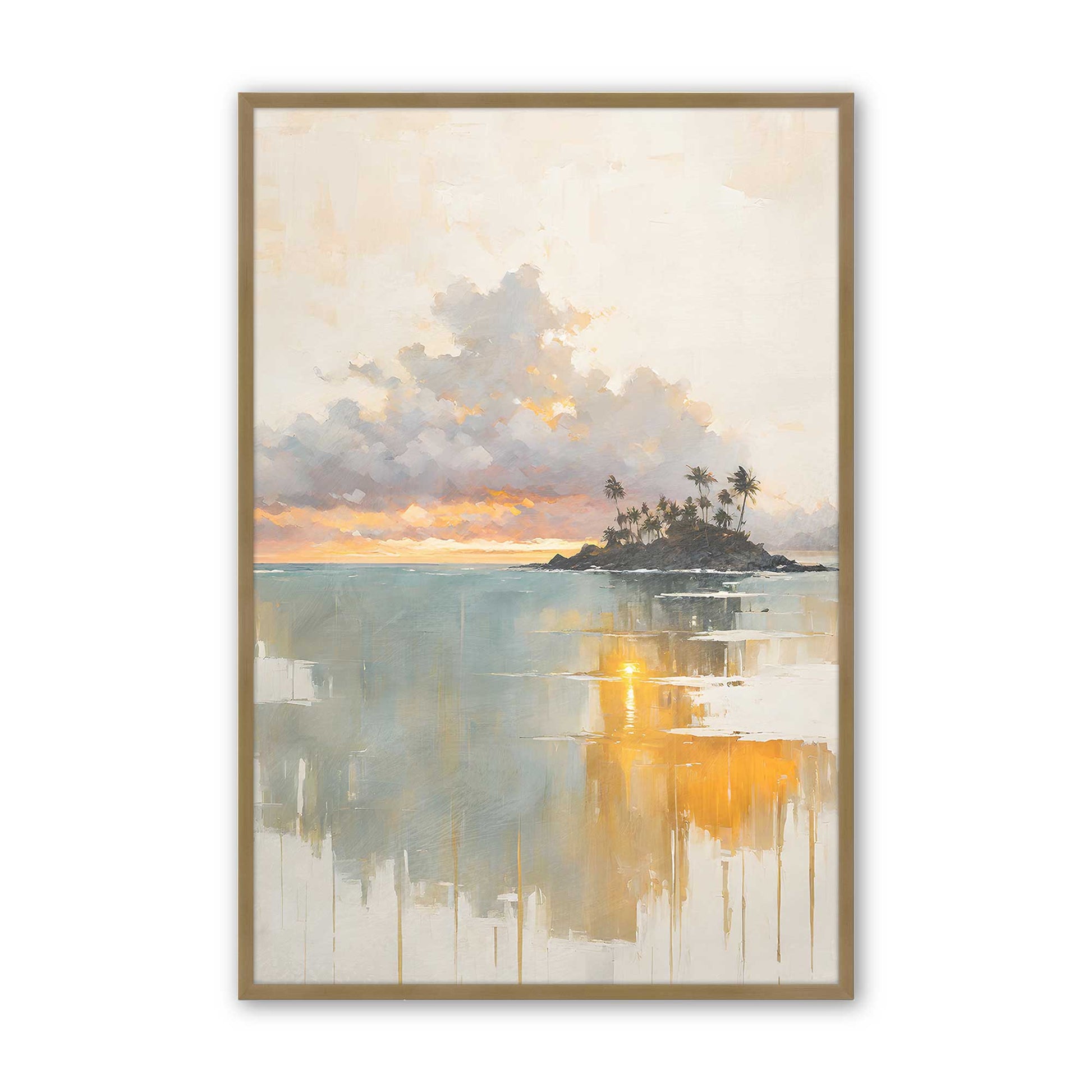 [Color:Brushed Gold], Picture of art in a Brushed Gold frame