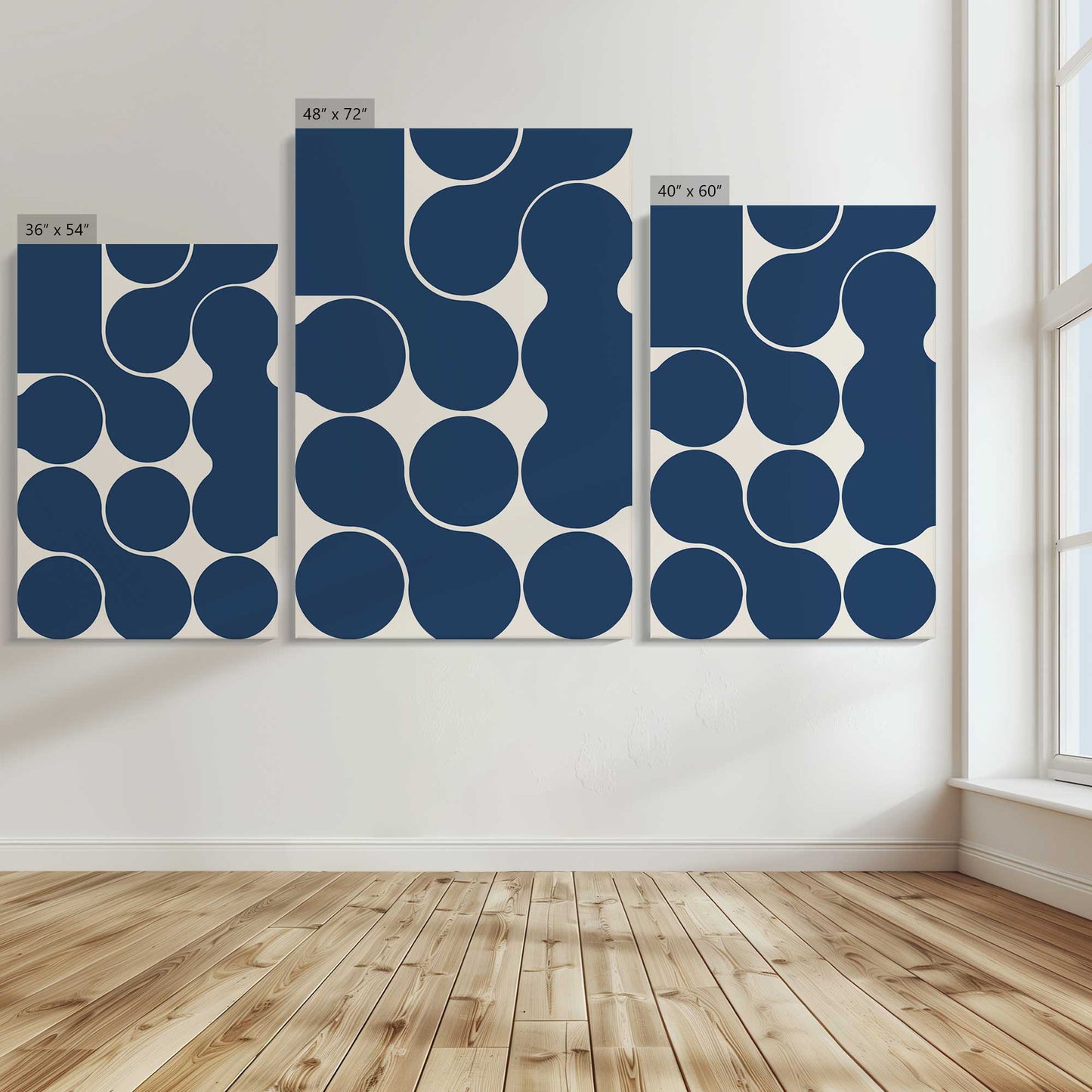 [Color:Stretched Canvas], Image showing the size comparisons