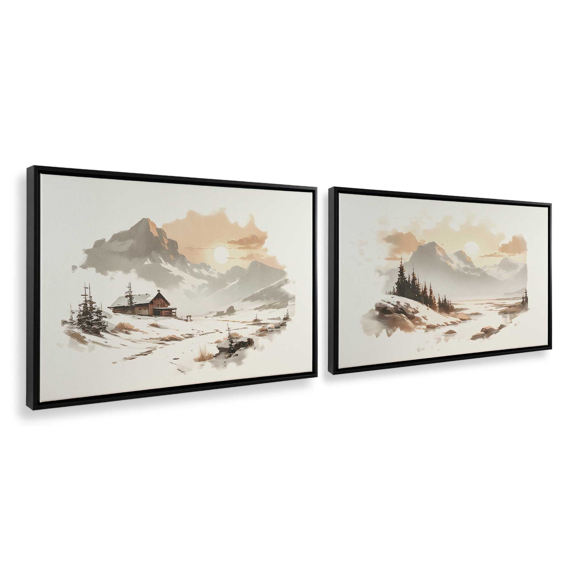 [Color:Satin Black], Picture of art in a Satin Black frame at an angle