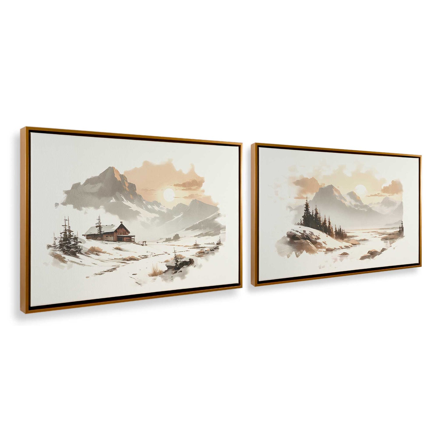 [Color:Polished Gold], Picture of art in a Polished Gold frame at an angle