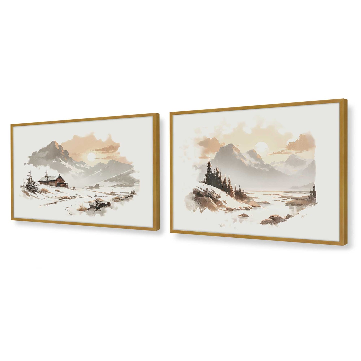 [Color:Polished Gold], Picture of art in a Polished Gold frame at an angle