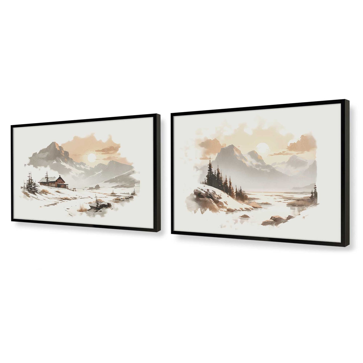 [Color:Satin Black], Picture of art in a Satin Black frame at an angle