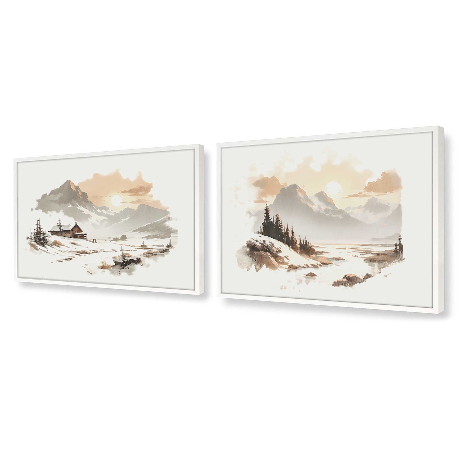 [Color:Opaque White], Picture of art in a Opaque White frame at an angle