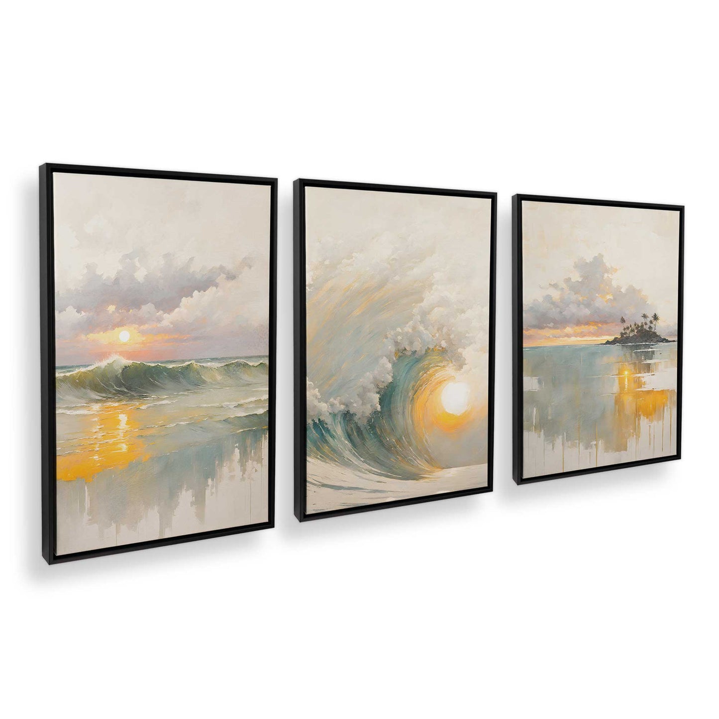 [Color:Satin Black], Picture of art in a Satin Black frame at an angle