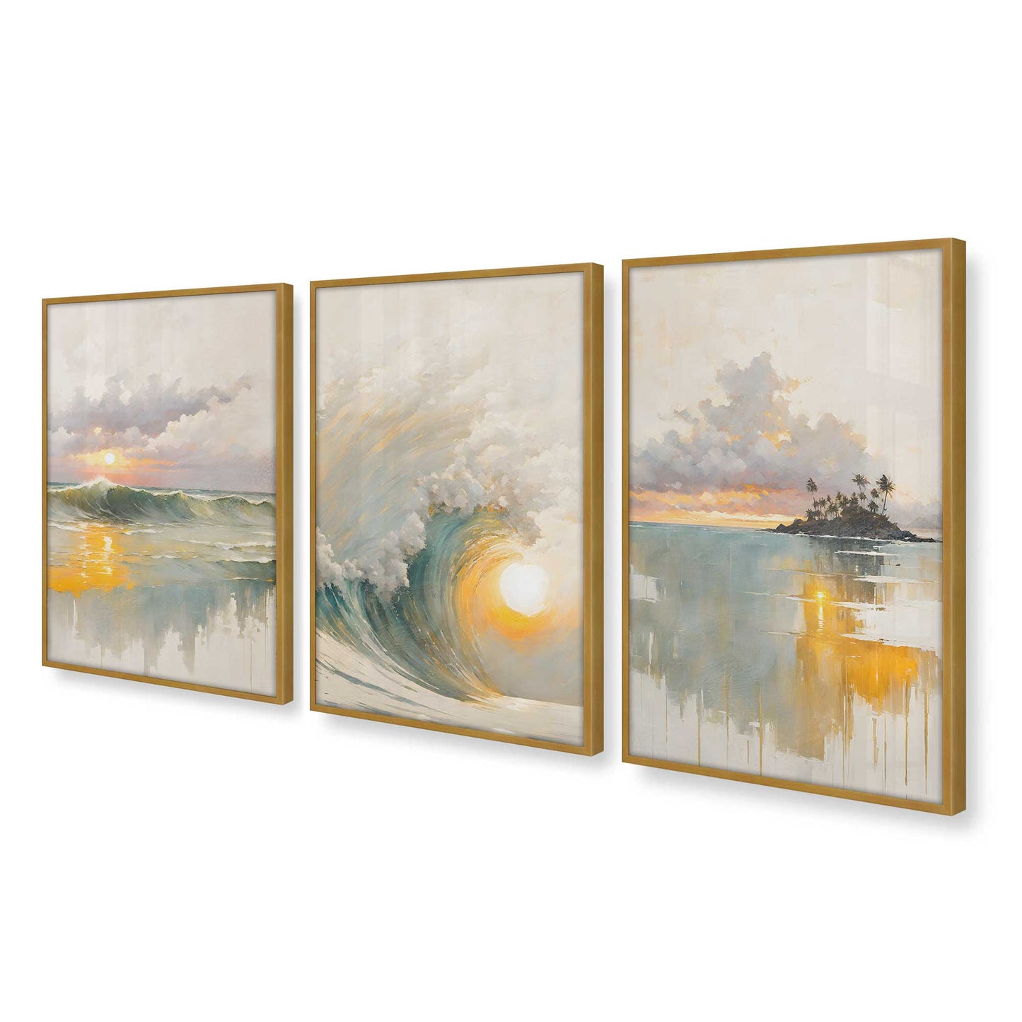 [Color:Polished Gold], Picture of art in a Polished Gold frame at an angle