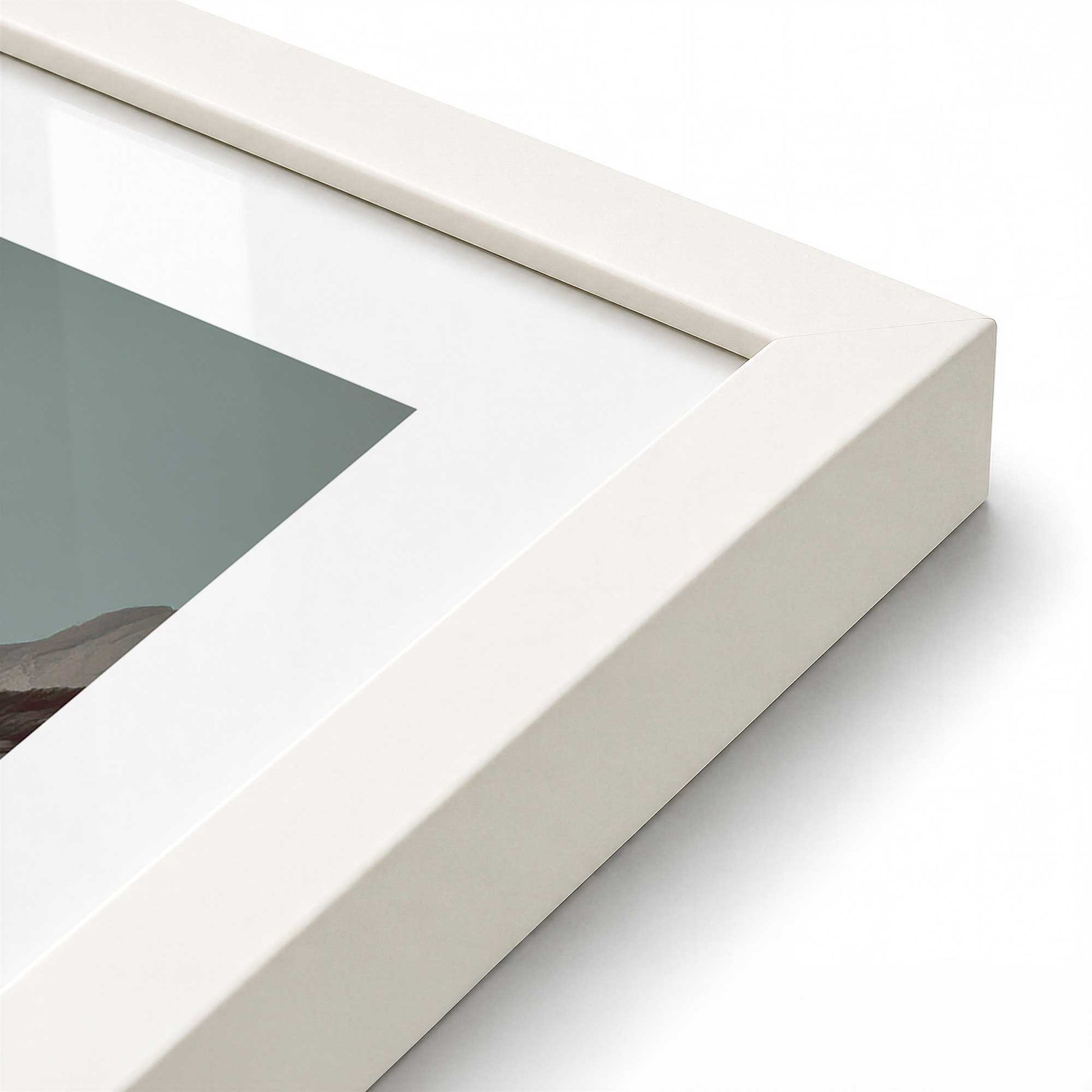 [Color:Opaque White], Picture of art in a Opaque White frame at an angle