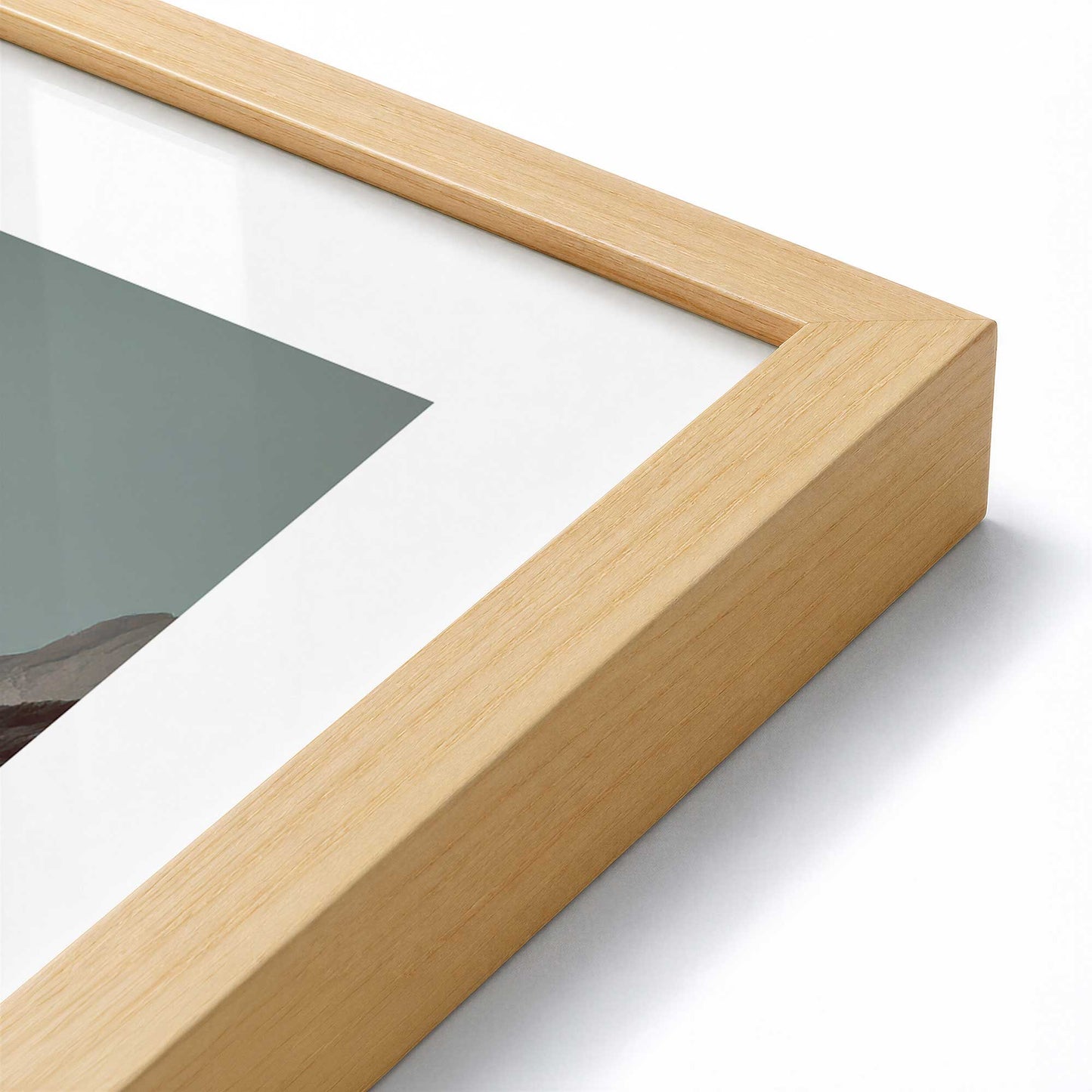 [Color:American Maple], Picture of art in a Polished Chrome frame at an angle