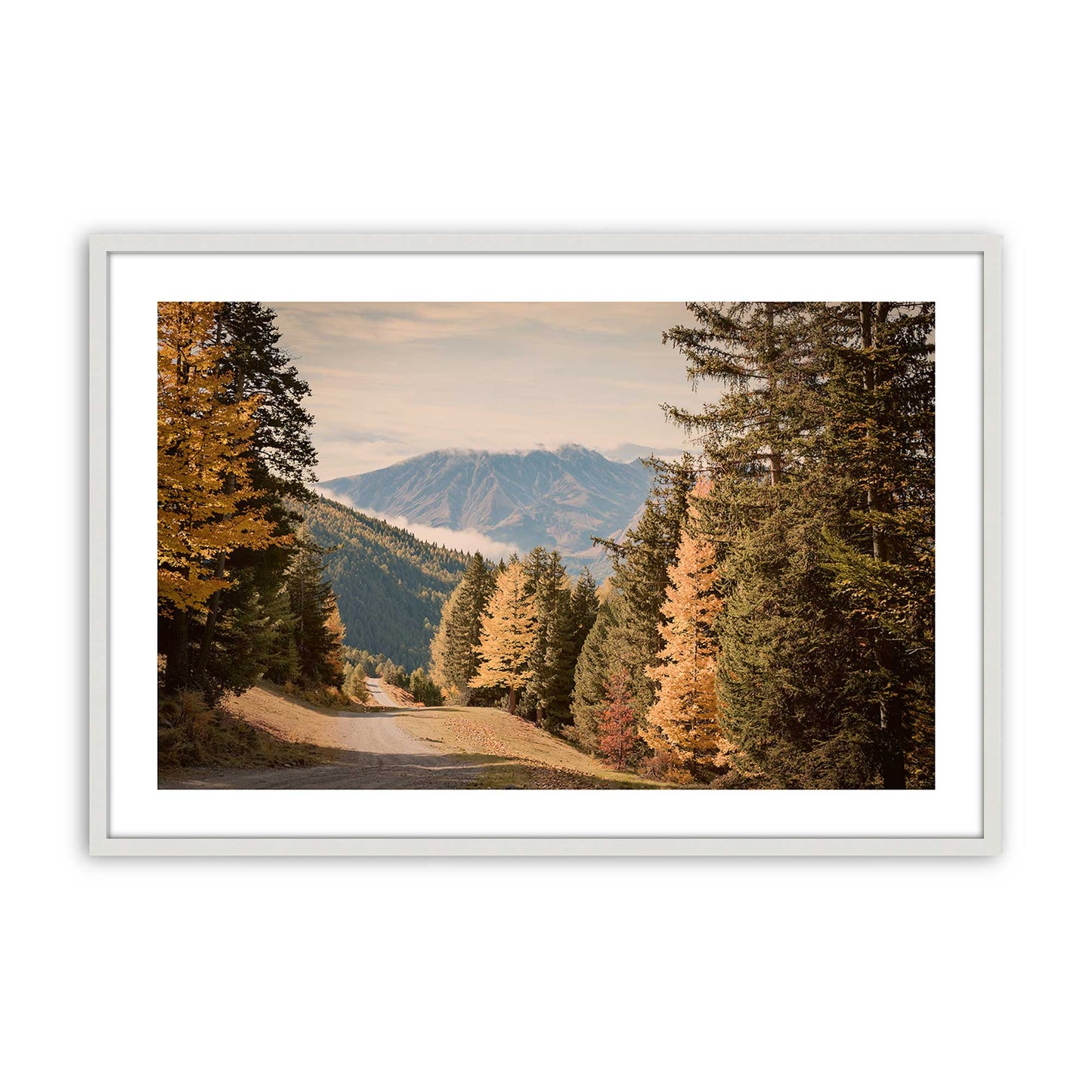 [Color:Opaque White], Picture of art in a Polished Chrome frame