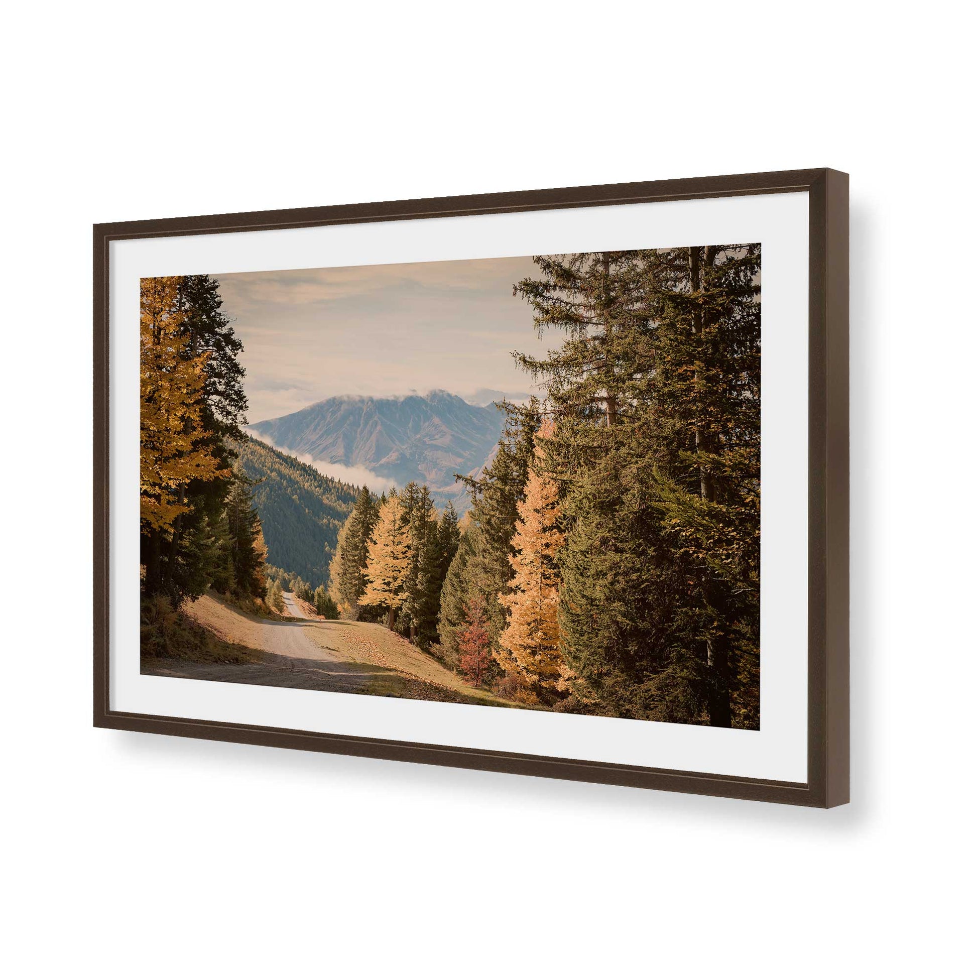 [Color:Belvinder Brown], Picture of art in a Polished Chrome frame of the corner