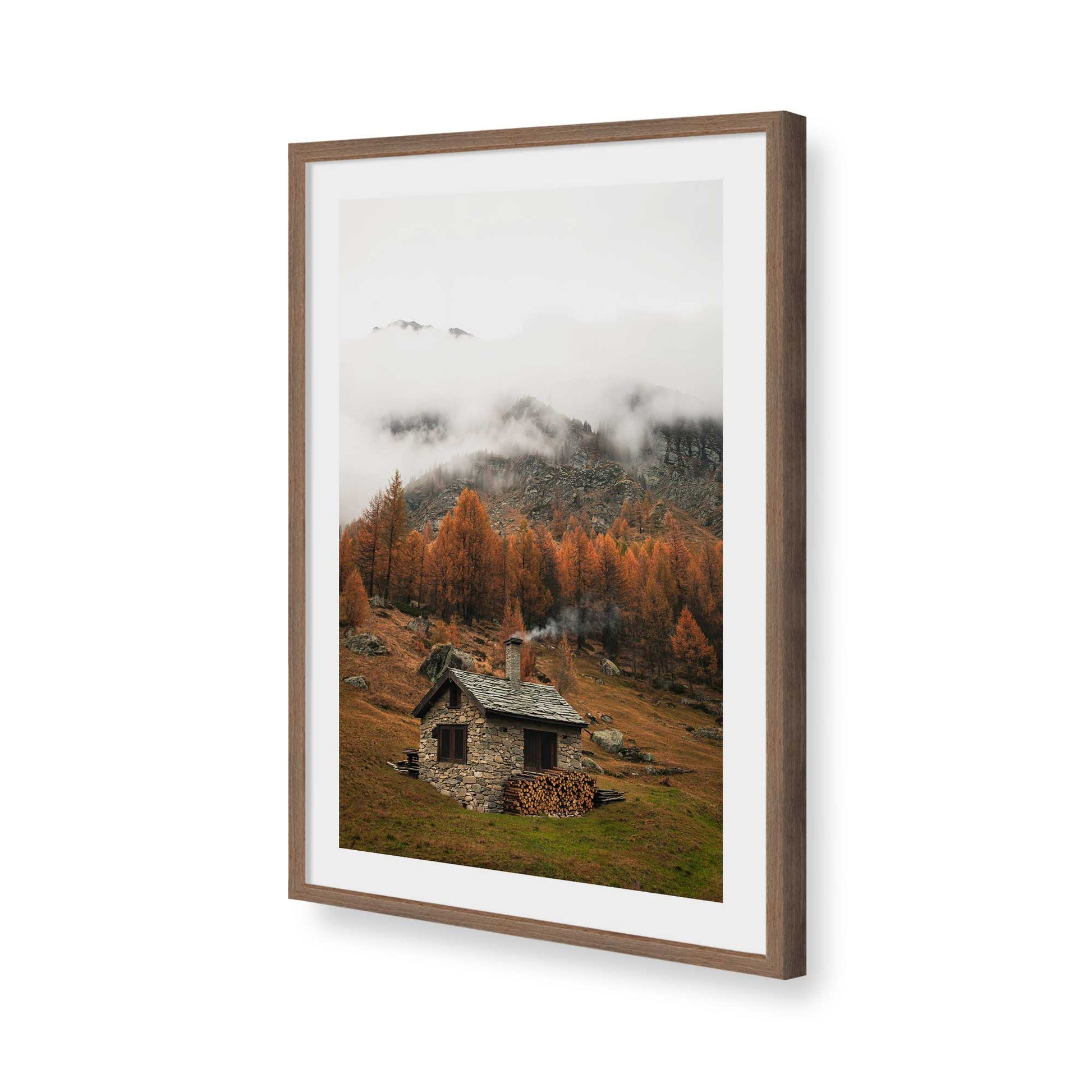 [Color:Walnut], Picture of art in a Walnut frame of the corner