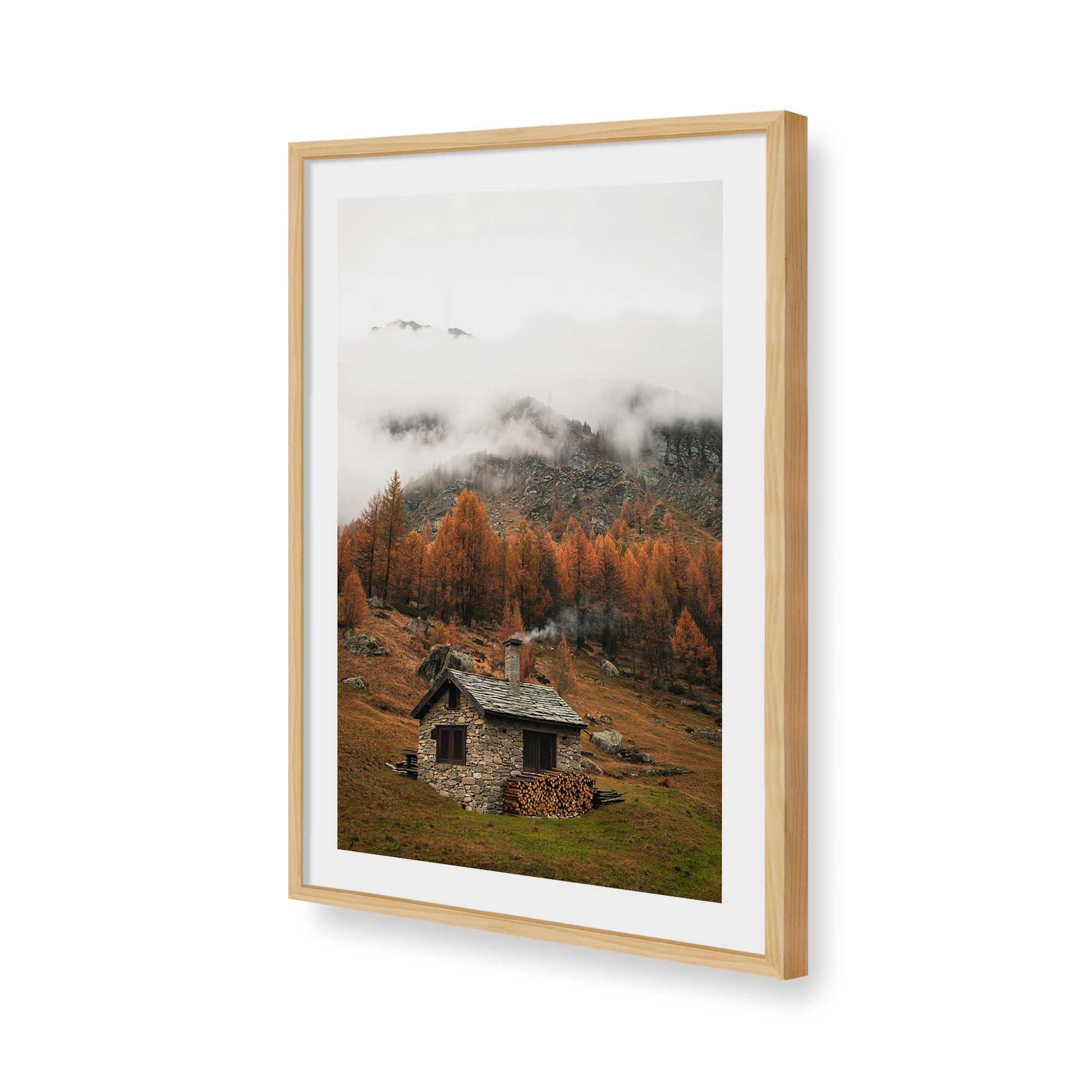 [Color:American Maple], Picture of art in a American Maple frame of the corner