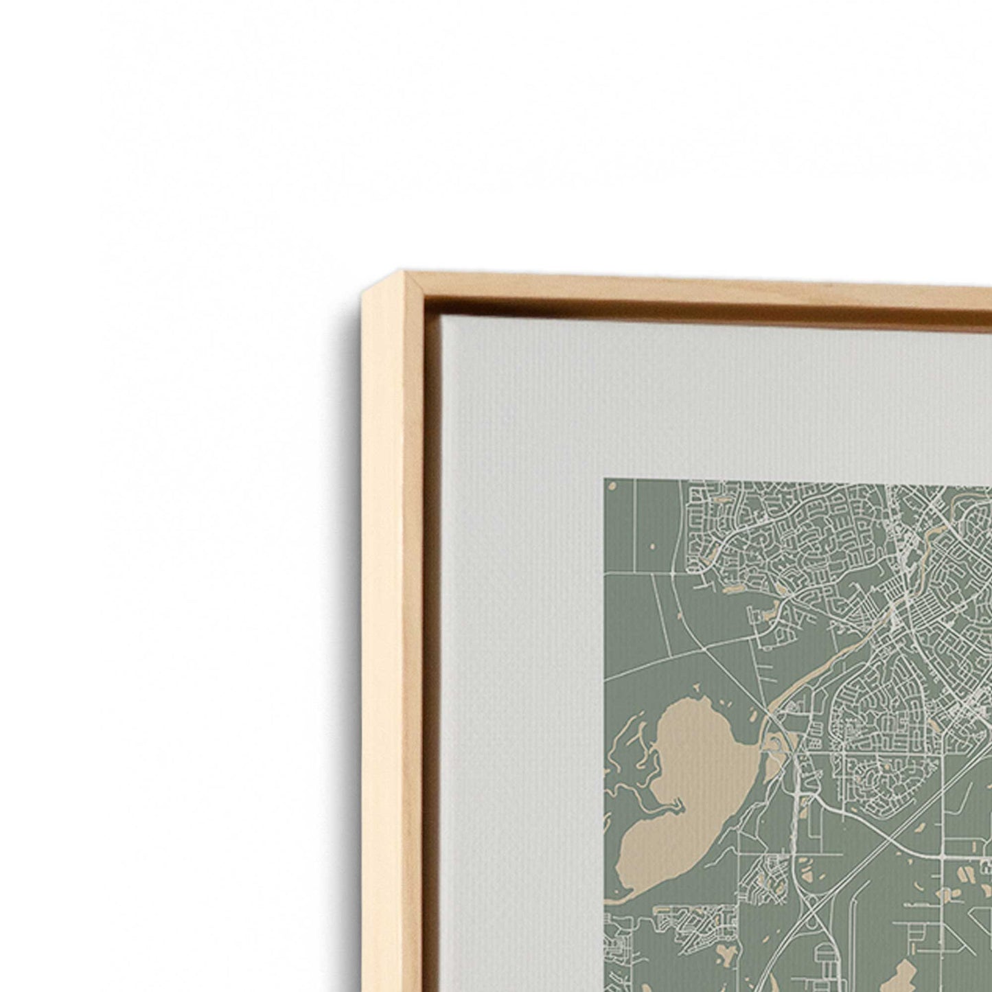 [Color:American Maple], Picture of art in a American Maple frame at an angle