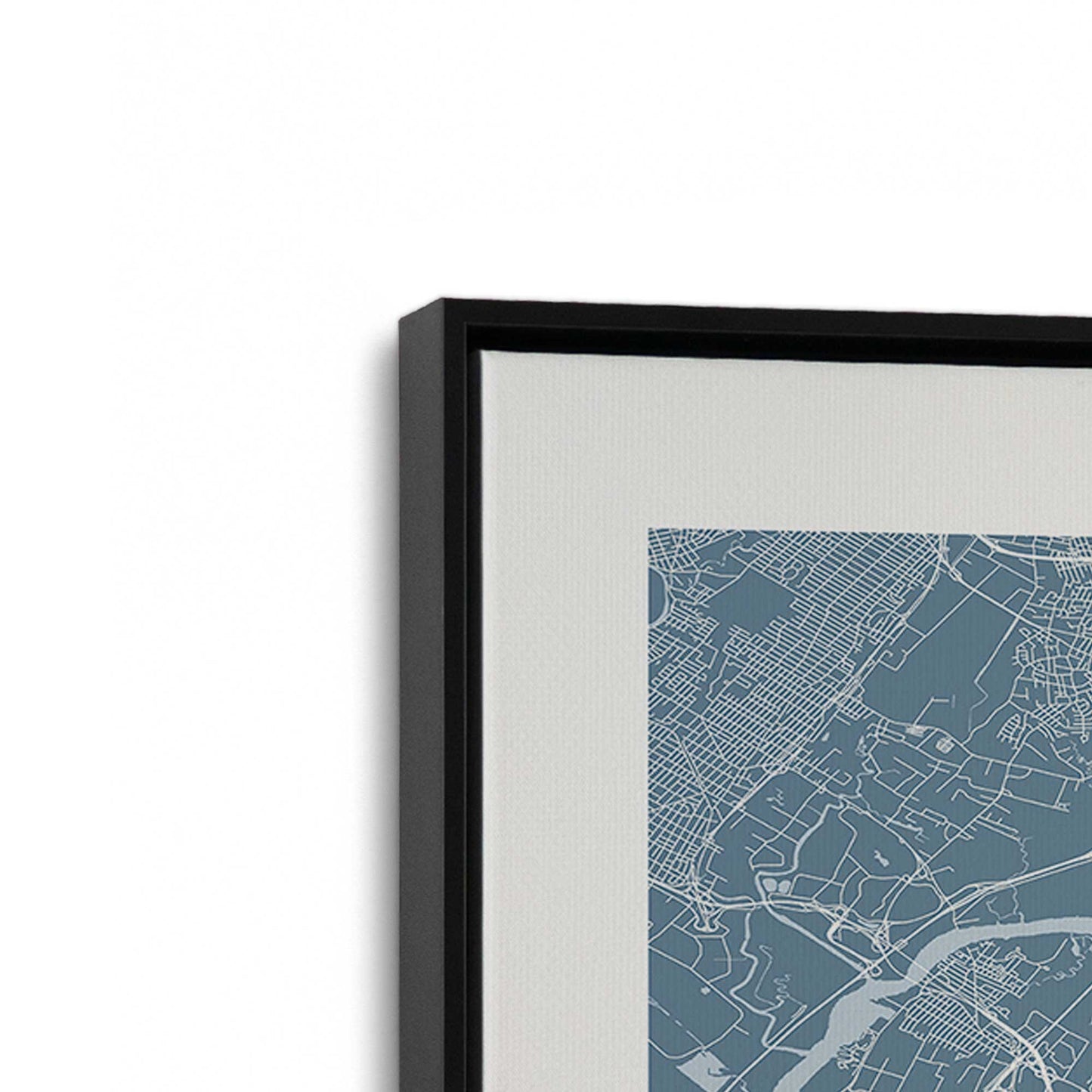 [Color:Satin Black], Picture of art in a Satin Black frame at an angle