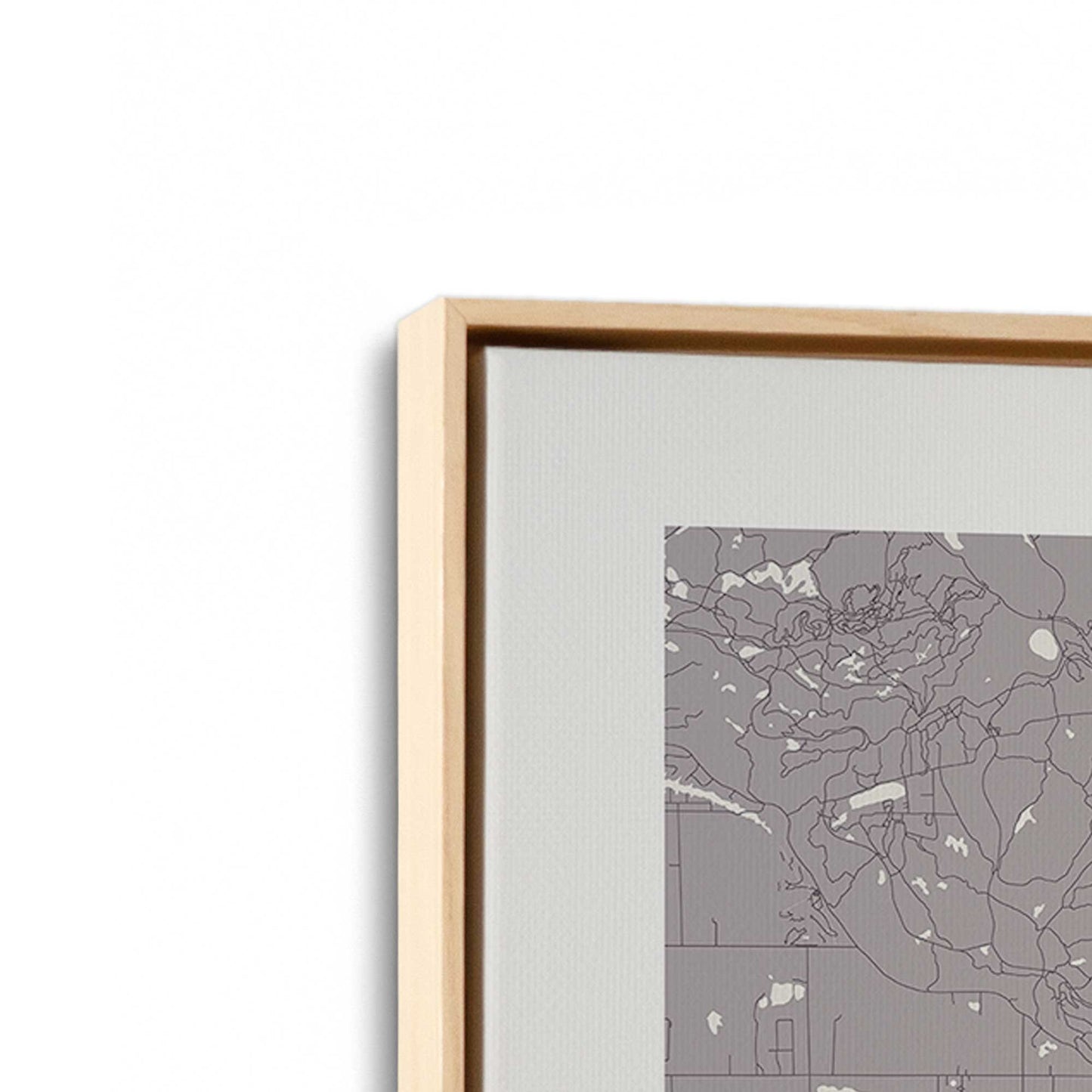 [Color:American Maple], Picture of art in a American Maple frame at an angle