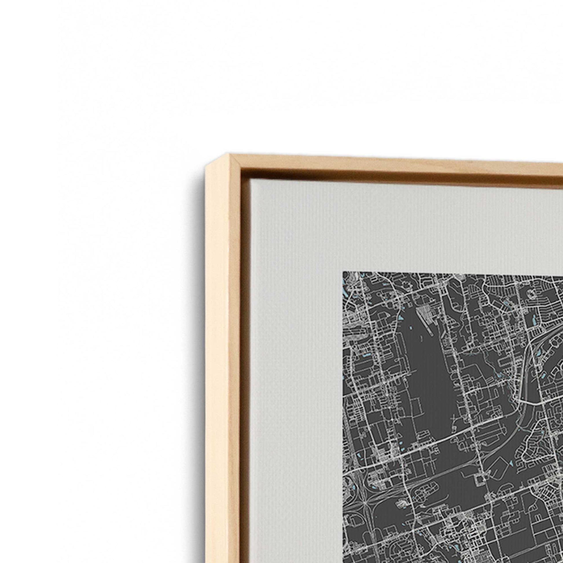 [Color:American Maple], Picture of art in a American Maple frame at an angle