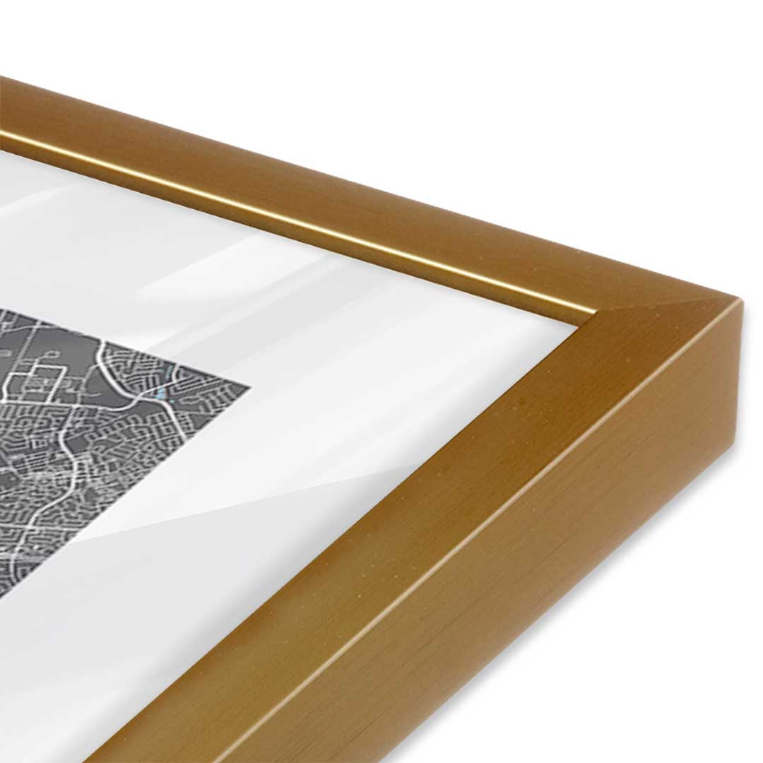 [Color:Polished Gold], Picture of art in a Polished Gold frame at an angle