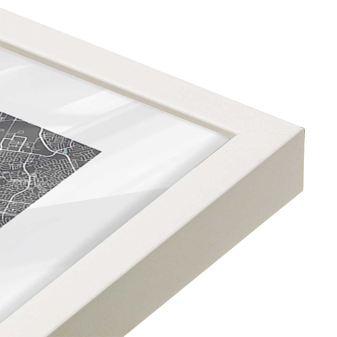 [Color:Opaque White], Picture of art in a Opaque White frame at an angle