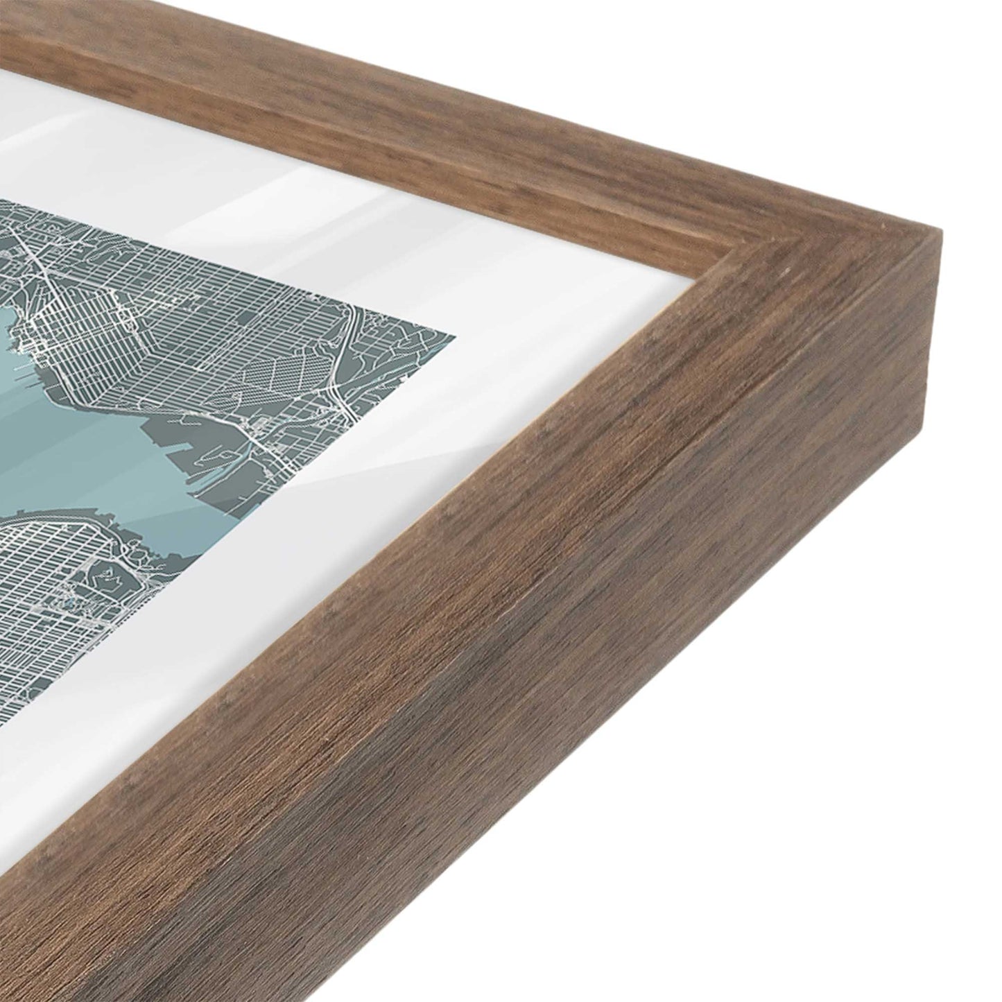 [Color:Walnut], Picture of art in a Walnut frame at an angle