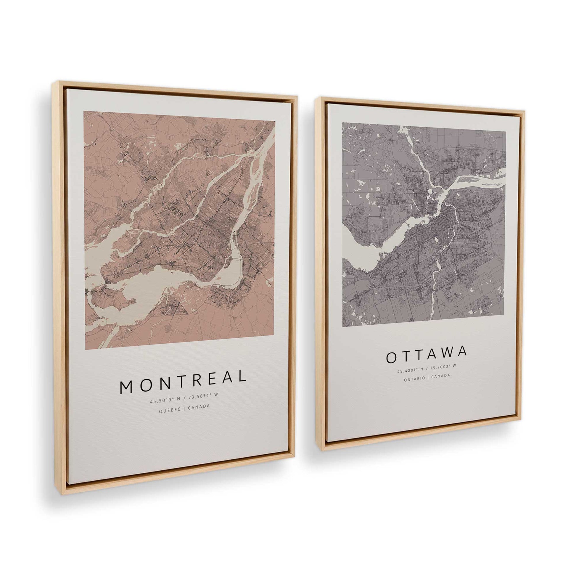 [Color:American Maple], Picture of art in a American Maple frame at an angle