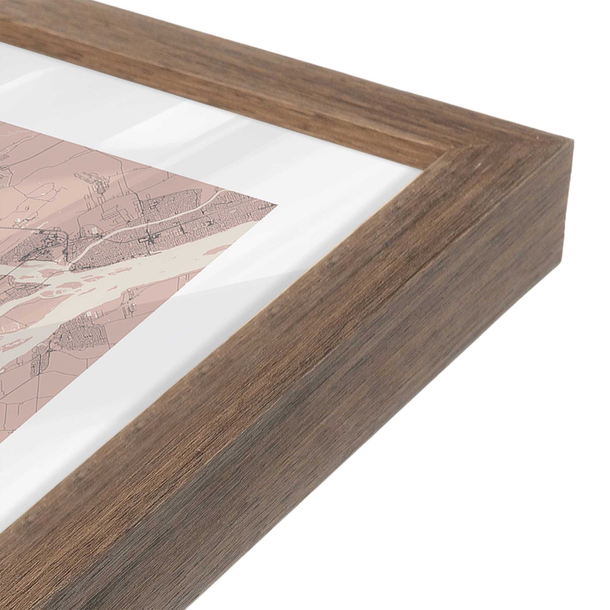 [Color:Walnut], Picture of art in a Walnut frame of the corner
