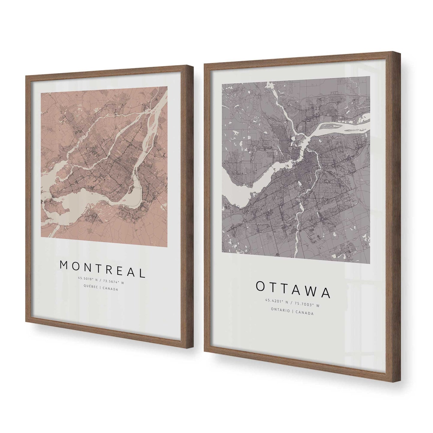 [Color:Walnut], Picture of art in a Walnut frame at an angle