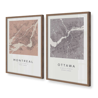 [Color:Walnut], Picture of art in a Walnut frame at an angle