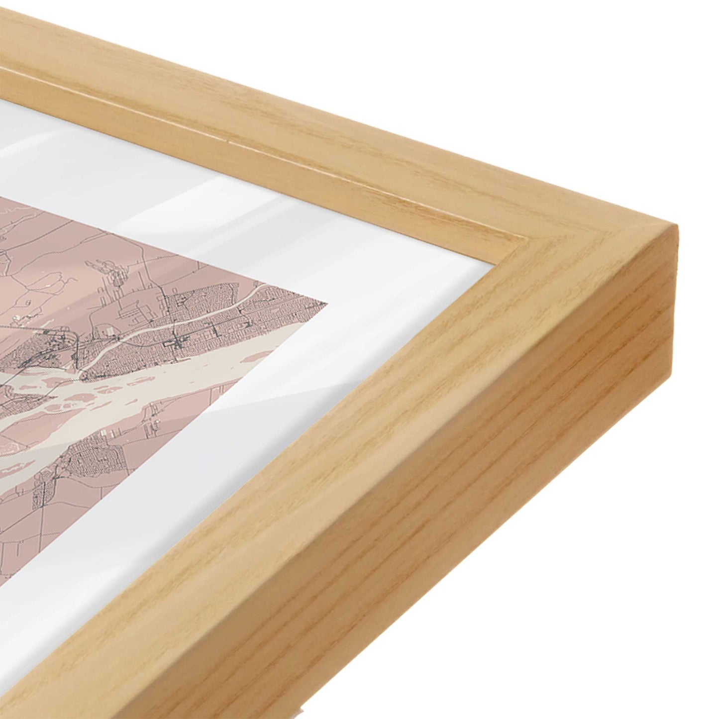 [Color:American Maple], Picture of art in a American Maple frame of the corner