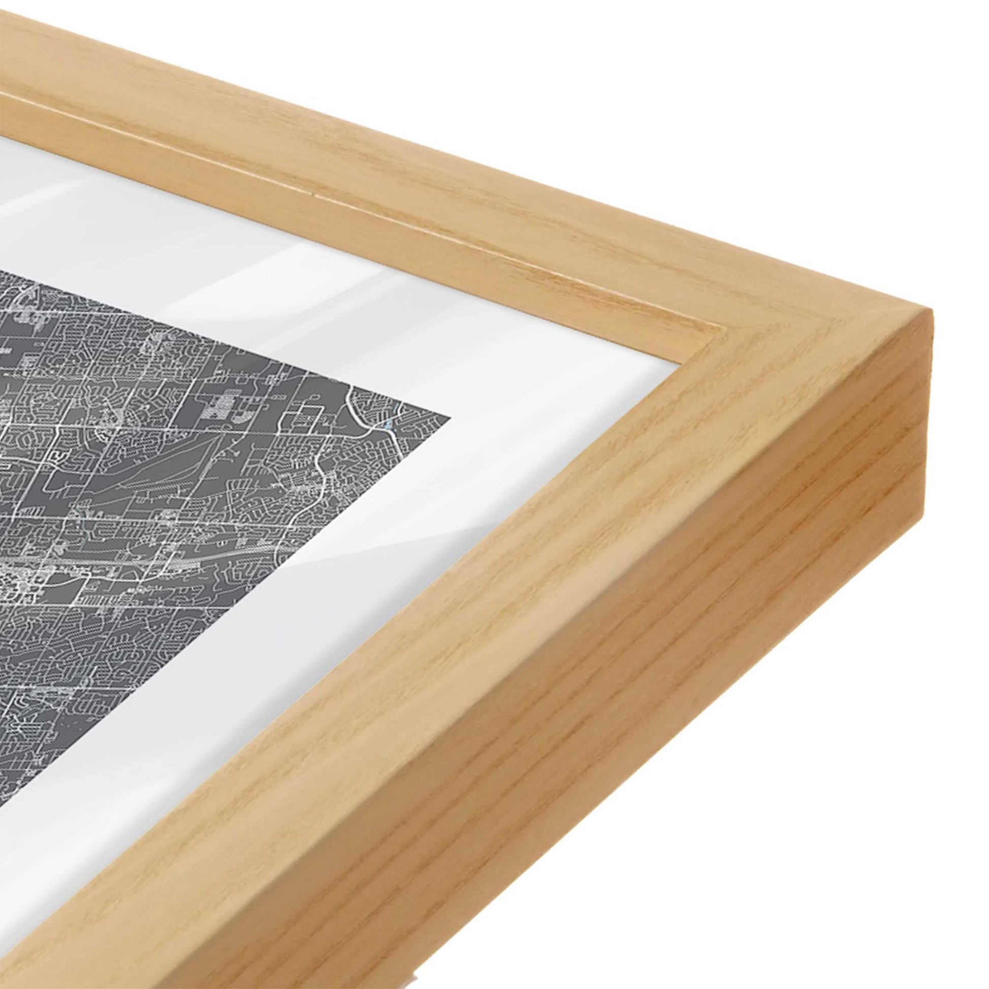 [Color:American Maple], Picture of art in a American Maple frame of the corner