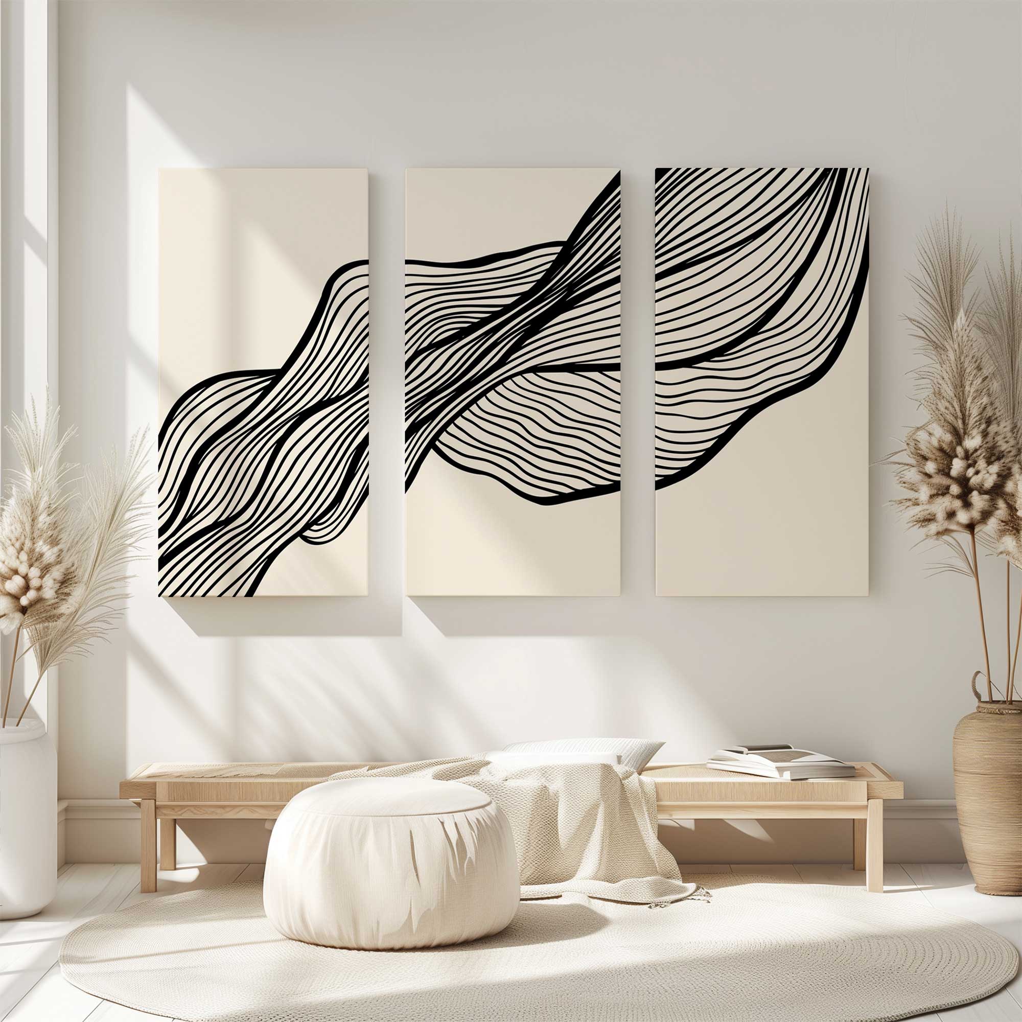 bauhaus wall art large 3 piece geometric split canvas art