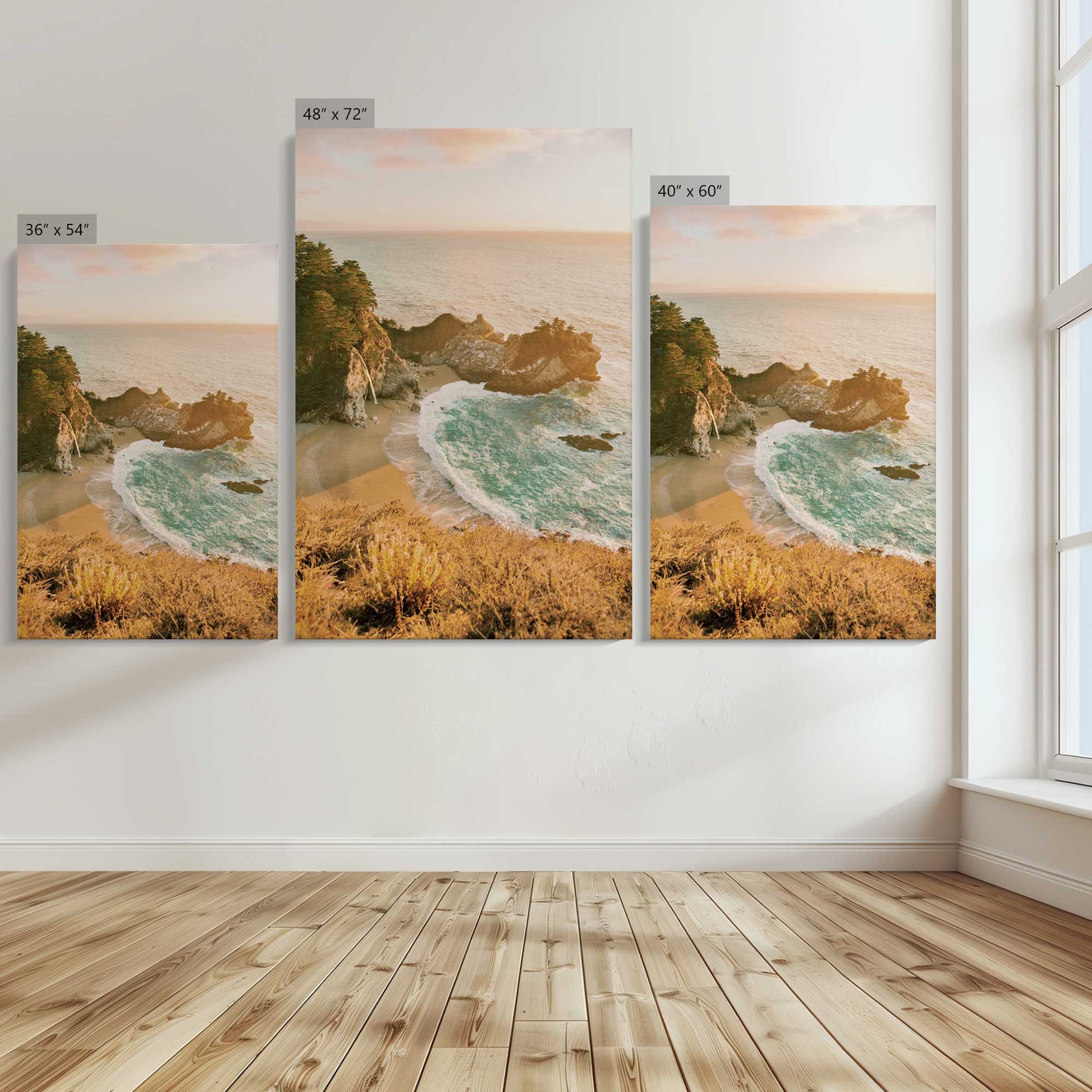 [Color:Stretched Canvas], Image showing the size comparisons